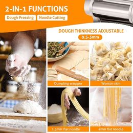 Make Delicious Homemade Pasta with Ease - Electric Pasta Maker Machine for Fresh Spaghetti, Noodles, and More - Stainless Steel, 135W Power for Home Use
