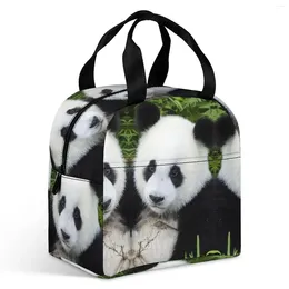 Storage Bags Panda40Insulated Lunch Bag Durable Reusable Box Boxes For Men Women Travel Picnic