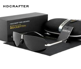 HDCRAFTER Rimless Sunglasses men Polarised UV400 design pilot goggle driving sunglasses for men male classic2583604