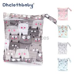 Diaper Bags 20X25CM Waterproof PUL Two Zippered Pockets Small Pouch Cloth Bag Wet Dry For Baby Clean Soiled Items Travel Beach d240430