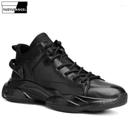 Casual Shoes Genuine Leather Men Fleece Warm Round Toe Footwear High Quality Lace Up Comfortable Fashion Luxury