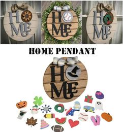 Novelty Items Interchangeable Home Sign Seasonal Wood Kit Hanging Front Door Porch Wall Decoration Uacr Decorative Letters2238294