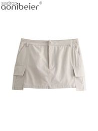 Kjolar aonibeier Extreme korta kvinnor asymmetriska shorts skidbräda sommar blixtlås Mellanficklast korta kvinnors shorts y2k xw