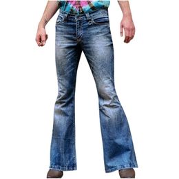 Men's Jeans Mens Big Flared BootCut Leg Trousers Loose Male Designer Classic Denim Bell Bottom For Men Hosen Herren 269V