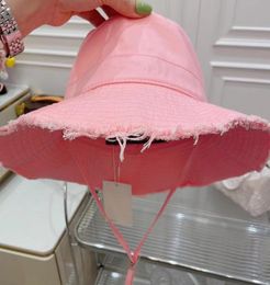 2022 Beach New Metal Raw Edge Shade Literally Fashion Bucket Hat Woman Wide Brim Hats Summer Le Bob Artichaut2867796