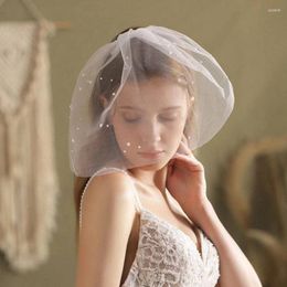 Bridal Veils Arrival Blusher Veil Beaded Pearls Bride Wedding Accessories Vestido De Noiva Boda Mariage