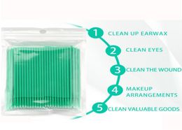 100Pcspack Durable Micro Disposable micro brush Individual Lash Removing Tools Swab Micro brushes Eyelash Extension Tools C1811264501513