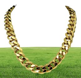 Heavy Mens 18k men chains necklaces gold filled Solid Cuban Curb Chain necklace N276 60CM 50cm244I4226567
