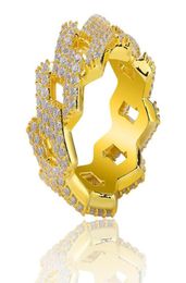 Iced Out Diamond Ring Men Hip Hop Jewelry Bling CZ Stone Hiphop Gold Rings Designer Mens Wedding Jewellery4933602