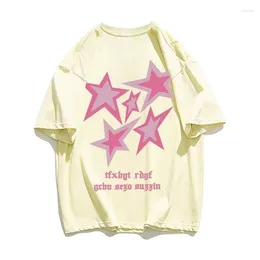 Women's T Shirts Fashion Pure Cotton Short Sleeved Star Print Loose Oversized Womens T-Shirt For Summer Girls Harajuku Clothing