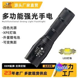Charging Flashlight Outdoor Strong Tactical Flashlights Torches l Mini With Fine Adjustment Portable Outdoor Emergency Signal High Gloss Flashlight 240059 VHUW