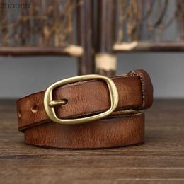 Belts 2.3cm Do Old Copper Buckle Width Women Cowskin Genuine Leather Belt For Female Strap Ladies Adjustable Belts Retro High Quality XW