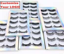 5D Faux Mink Lashes 5 Pairs False Eyelashes Thick Long Stereo Fluffy Fake Eye Lash Makeup Eyelash Extensions with Tweezers Beauty Kit In Packaging Box6346328