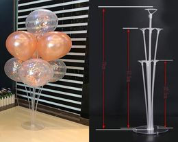 Party Decoration 7 Tubes Balloons Stand Ballons Holder Column Clear Confetti Baloon Birthday Decorations Kids Baby Shower Wedding 5907065