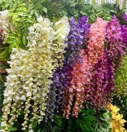 Artificial ivy flowers Silk Flower Wisteria Vine flower Rattan for Wedding Centerpieces Decorations Bouquet Garland Home Ornament 5089820