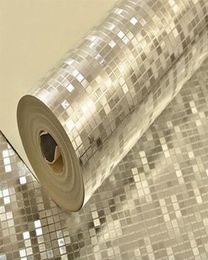 Glitter PVC Wallpapers Rolls Golden Silver Foil Bedroom Wallpaper Mirror Mosaic Sparkle 3D Wallpapers for Living Room Home Decor241315717