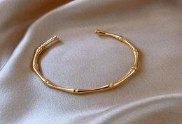 Bangle 14k Goldplated Fashion Slub Open Bracelet Personality For Women Bridesmaid Jewelry8084590