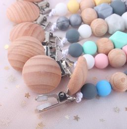Fashion Silicone Baby Pacifier Clip Wood Beaded Holder Clips Anti Dropping Chain Appease Maternal And Infant Products 5bq D22208104
