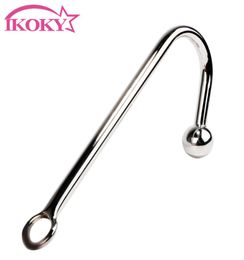 yutong IKOKY Stainless Steel Anal Hook Prostate Massage Gay Butt Plug with Ball Dilator Toys for Men and Women Metal1454202