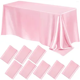 Table Cloth Pink Red Imitation Silk Satin Wedding Solid Color Rectangular Banquet Rable Tea Tablecloth