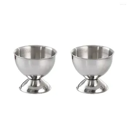 Dinnerware Sets 2 Pcs Egg Holder For Fridge Stainless Steel Cup Boiled Stand Refrigerator Shelf