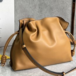Designer bag large Nappa 100% cowhide Flamenco wallet handbag drawstring crossbody bag shoulder bag lucky jade blessing bag 30cm