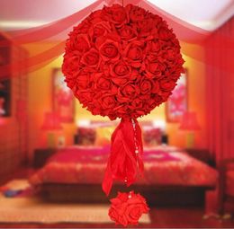 11 Inch Wedding silk Pomander Kissing Balls flower balls decorate flowers artificial flower for wedding garden market decoration3743825