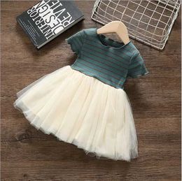 Girl's Dresses Girls Clothing 2023 Summer New Baby Princess Skirt Childrens Tutu Dress Mesh Cotton Knee-length