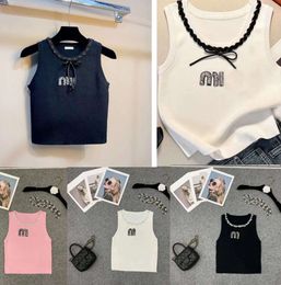 Fashion Tank Top Women Embroidery Logo Tops Women Summer Short Slim Navel Exposed Outfit Elastic Sports Knitted Tanks Womens Vest Knitted Pullover Cropped Top 66789