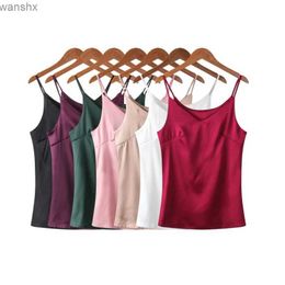 Women's Blouses Shirts Silk vest womens top loose silk sleeveless small suspender sexy backless underwearL2405