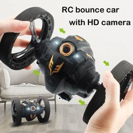 WiFi FPV Camera HD RC Jumping Car Jump High Stunt Car with Music LED Headlights RC Bounce Car Gift Toy kids gift 240418