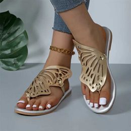 Slippers 2024 New Summer Style Fashionable Comfortable Elegant Casual and Versatile Flat-soled Bow-tie Flip-up Beach Sandals H240430