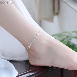 Anklets KOFSAC New Fashion 925 Sterling Silver Ankle Womens Romantic Hollow Love Heart Connexion Foot Jewellery Womens Party Accessories WX