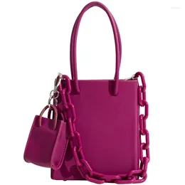 Shoulder Bags Bright Colour Women's Handbag Large-capacity Bucket Bag All-match Acrylic Chain Luxury Designer