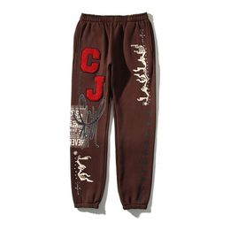 2022 Autumn/winter TS Letter Printed CJ Towel Embroidered Men's and Women's American High Street Sports Guard Pants, Casual Pants