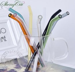 Drinking Straws glass Reusable Straws Metal Drinking Straw Bar Drinks Party wine Accessories 8MM and cleaning brush drinking tool2540704