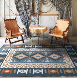 Carpets 150200cm Living Room 3D Printed Blue Geometric Mediterranean Style Home Bedroom Area Rugs Parlour Antiskid Decor Carpet5987412