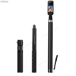 Selfie Monopods Suitable for Insta360 X3/One X2/Go2 accessory 1.2m 3m carbon fiber invisible selfie stick bullet time rotating handle tripod WX