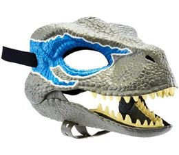 Halloween Dragon Dinosaur Mask Open Mouth Latex Horror Headgear Dino Party2238066