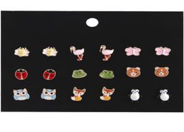 Kimter Cute Animals Hypoallergenic Stud Earrings Set Fashion Owl Ladybug Piercing Earring for Girls Women Accessories Gift Kids H34664682