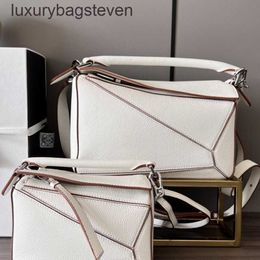 High end Designer bags for women Loeiwe puzle series unique geometric lines classic cowhide handbag 1:1 with real logo and box