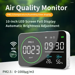 In 1 WiFi APP Air Quality Tester PM2.5 Gas Monitor Temperature Humidity Time Display Rechargeable Home Detector