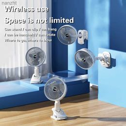 Electric Fans Portable fan 3-speed wireless electric fan manual fan clip type circulating cooling fan for home camping desktop office USB chargingWX