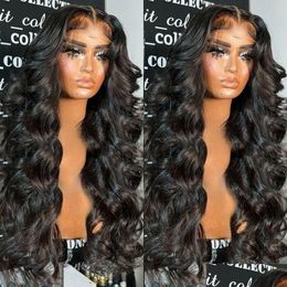 Synthetic Wigs 13X6 Hd Transparent Lace Frontal Wig 30Inch Body Wave Front Human Hair 200 Density 4X4 5X5 Closure For Drop Delivery P Dhwcb