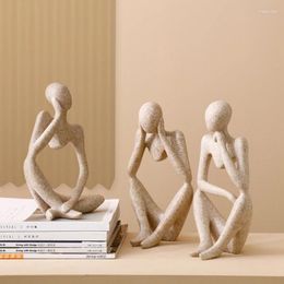 Decorative Figurines Minimalist Abstract Thinker Statue Nordic Resin Figurine Office Home Desktop Decoration Modern Art Handmade Crafts