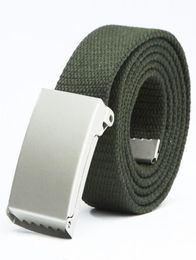 Unisex Outdoor Sports Plain Canvas Military Web Belt Metal Buckle Men Womens 1PC Fashion 2021 Belts6867530