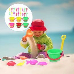 3DVM Sand Play Water Fun 24pcs Child Sand Bucket Interesting Kids Beach Bucket Toy Mini Bucket Toys d240429