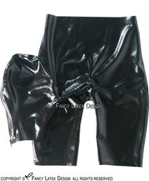 Sexy Latex Boxer Shorts With Hood Zipper at Back Open Nose Rubber Underwear Panties Underpants Pants 00582924870