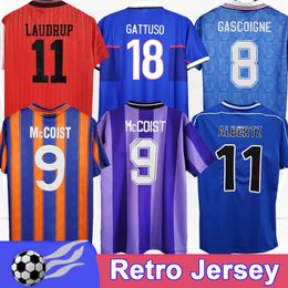 96 97 LAUDRUP Mens Soccer Jerseys RETRO ALBERTZ MCCOIST GASCOIGNE GATTUSO FERGUSON Home Away Football Shirt Short Sleeve Uniforms