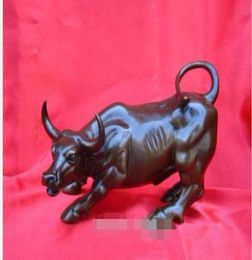 Big Wall Street Bronze Fierce Bull OX Statue 8inch012347191018